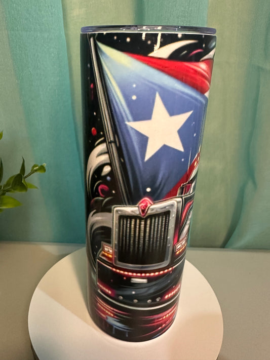 Boricua Truck Driver Design 20 oz tumbler