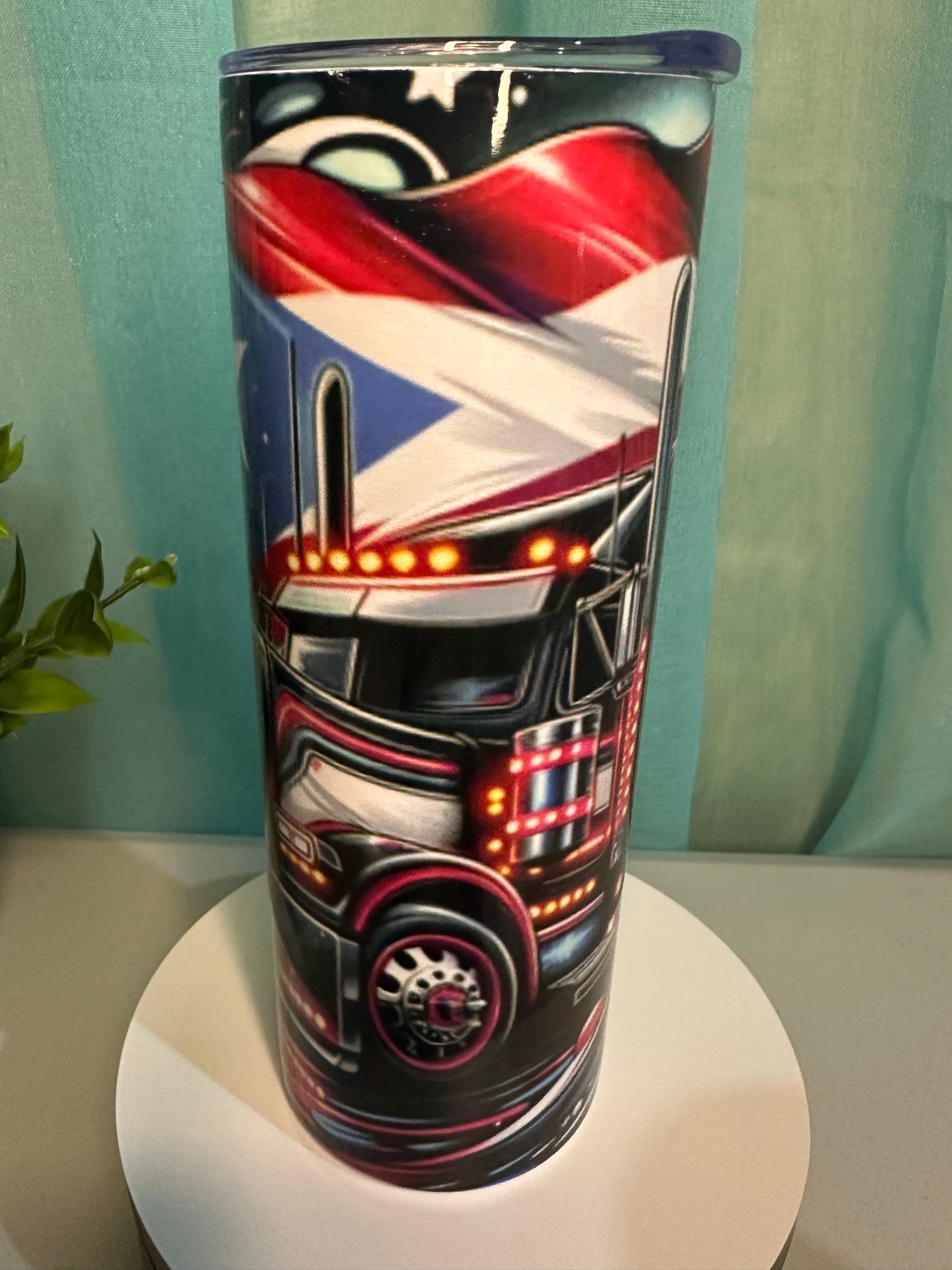 Boricua Truck Driver Design 20 oz tumbler