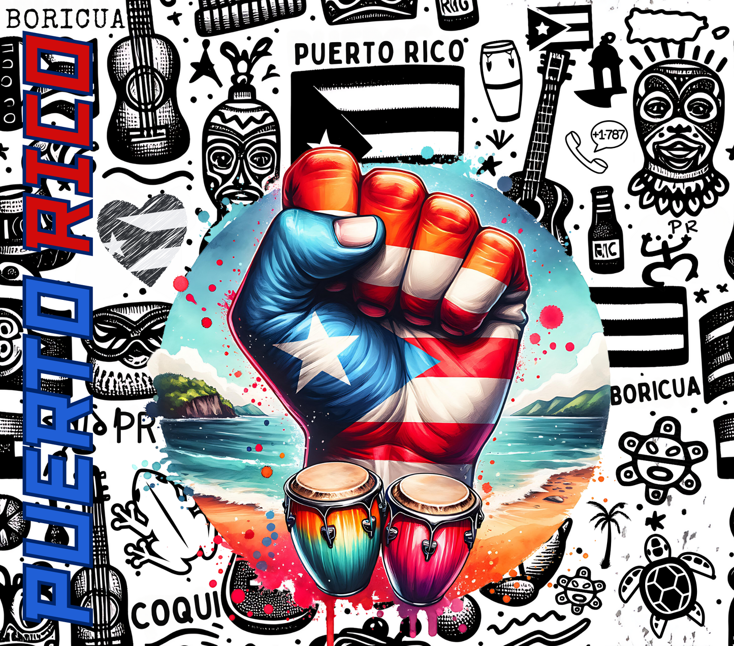 Puerto Rican Style with the a nice design, tumbler of 20 oz.