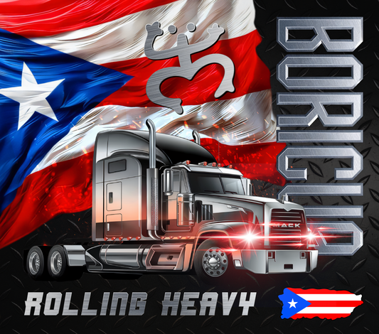 Boricua Rolling Heavy Truck Driver Design 20 oz Tumbler with Lid Stylish Beverage Mug for Everyday Use
