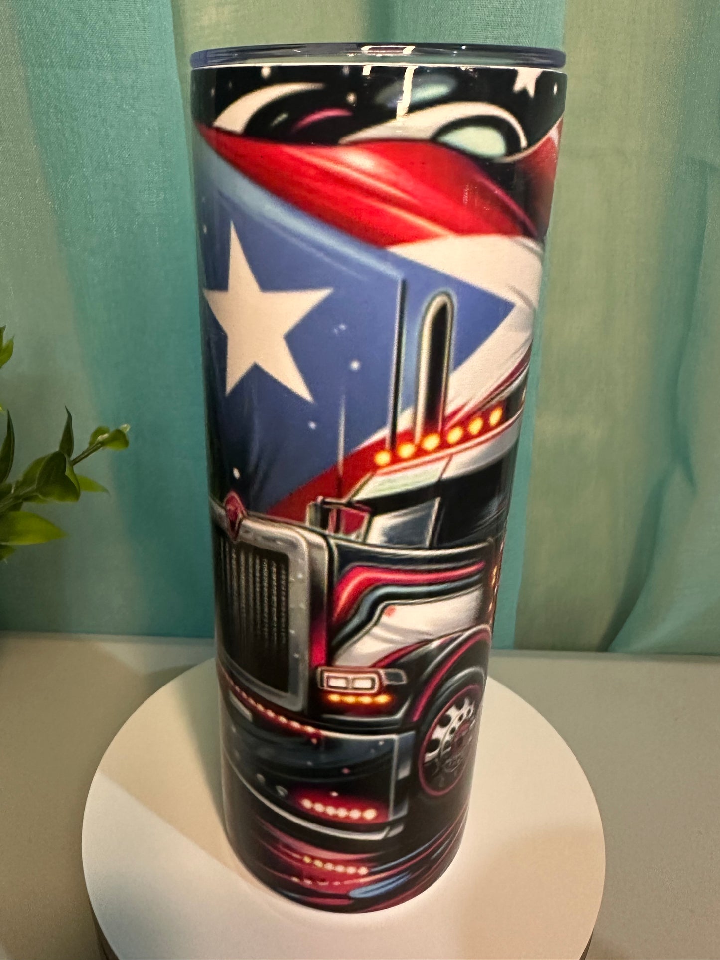 Boricua Truck Driver Design 20 oz tumbler