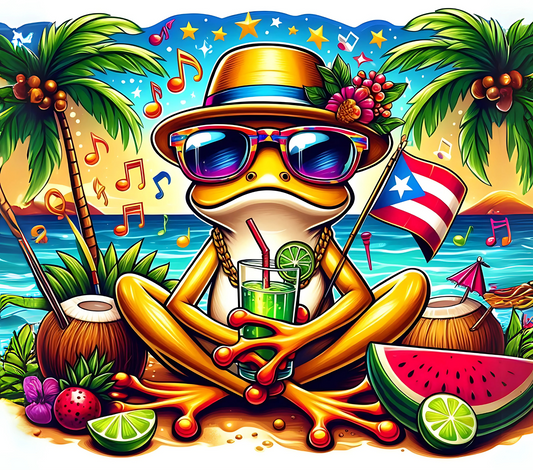 Boricua Coqui Heat transfer design for 20 oz tumblers
